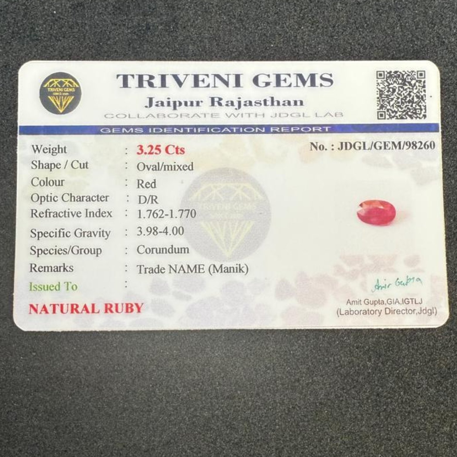 NATURAL RUBY (3.25 Cts)