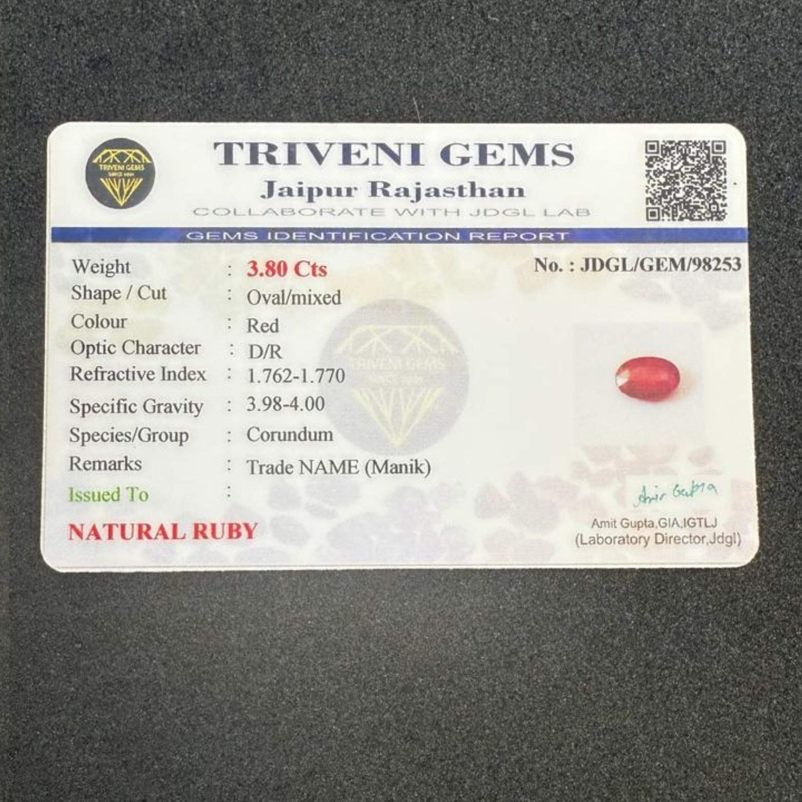 NATURAL RUBY (3.80 Cts)